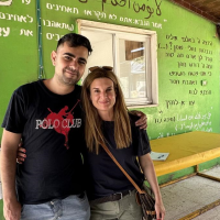 Gemma Tognini with Roots member Bilal in the West Bank